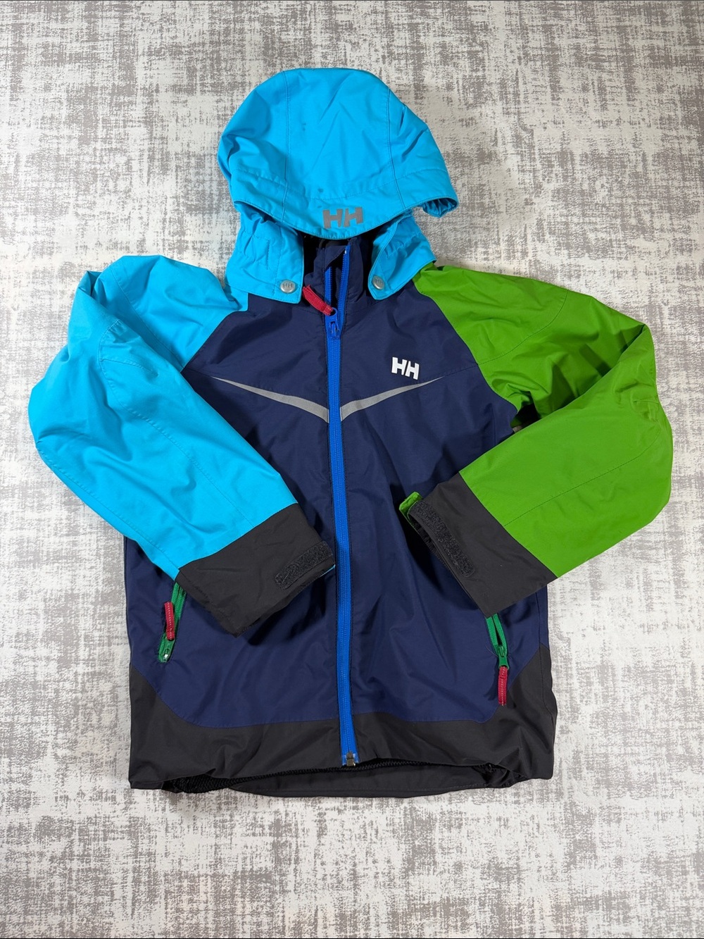 Helly Hansen Kids Colorblock Rain Jacket - Size 18.5x16